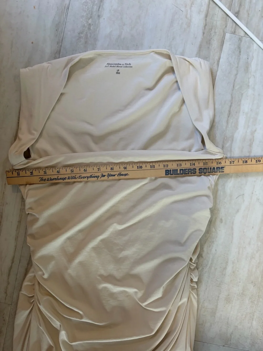 Abercrombie & Fitch Modal Blend Ruched Maxi Cream Bodycon Soft Girl Dress Bridal